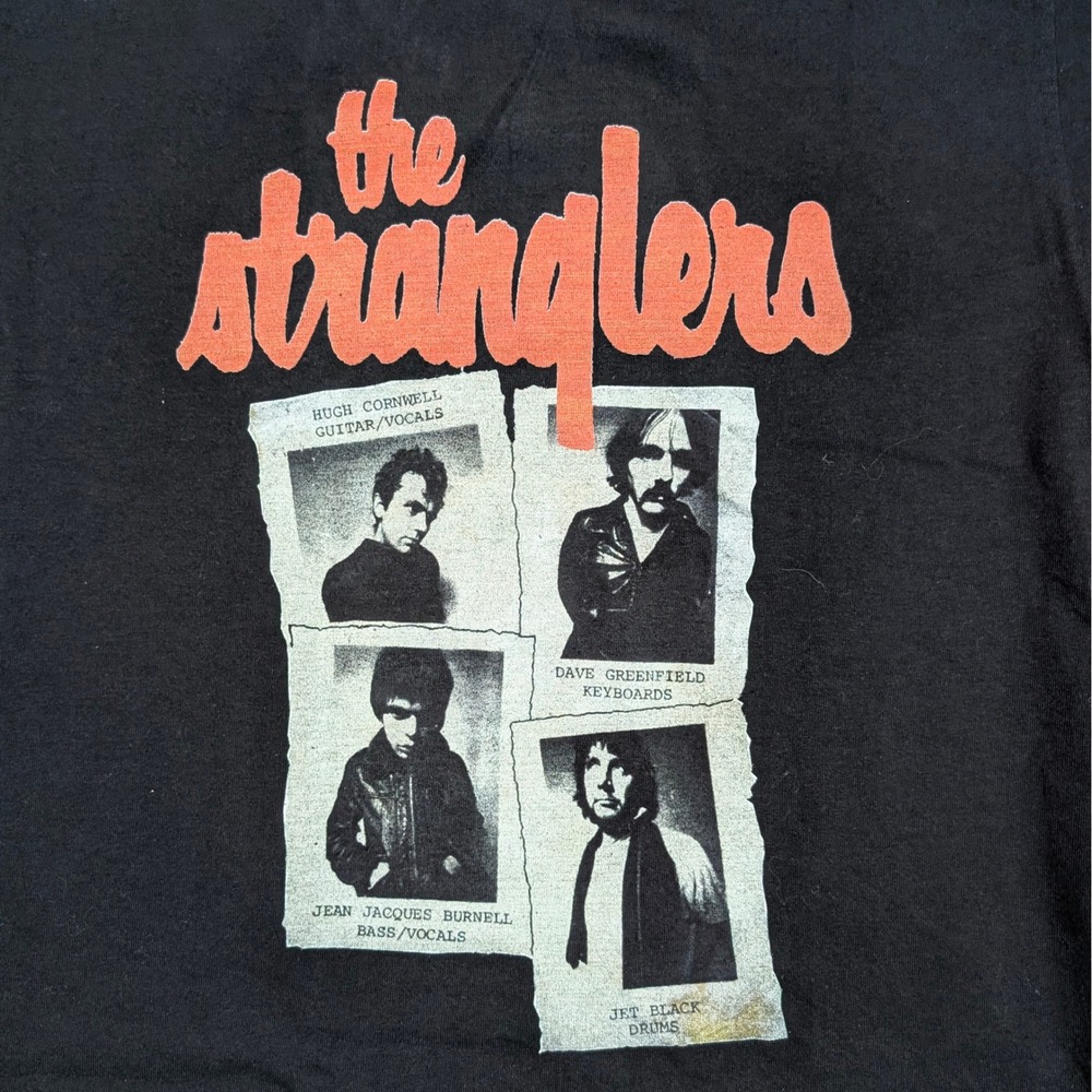 Vtg The Stranglers Band Photo T-Shirt Black Fruit/Loom Heavy Cotton Large 20x27 - Picture 2 of 6